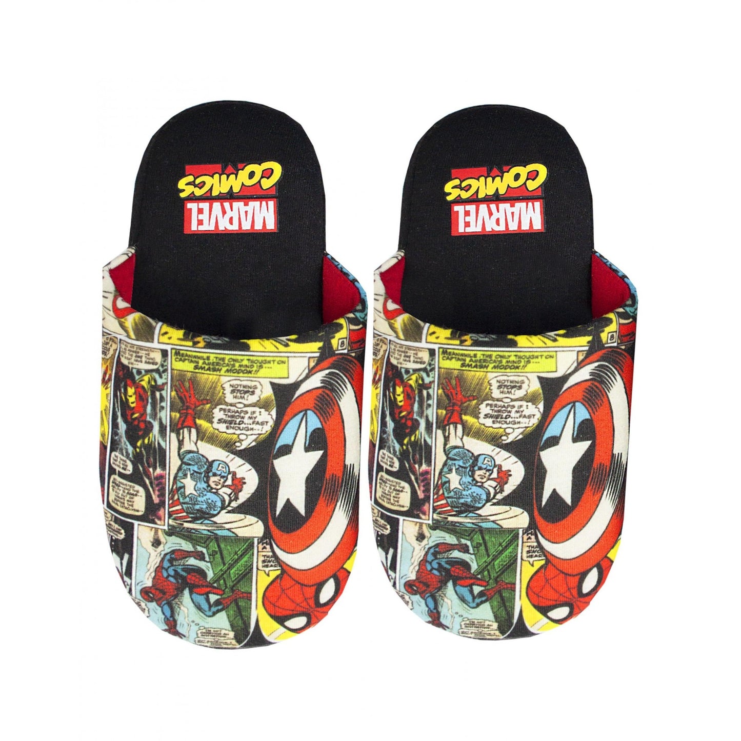 Multicoloured - Front - Marvel Avengers Childrens-Kids Comic Polyester Slippers