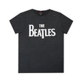 Grey - Front - Amplified Childrens-Kids The Beatles Logo T-Shirt