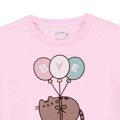 Pink - Lifestyle - Pusheen Girls Bye Balloons Short-Sleeved T-Shirt