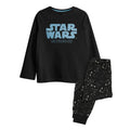 Black - Front - Star Wars Childrens-Kids Rule The Galaxy Logo Long Pyjama Set
