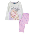 Purple-White - Front - Frozen Girls Believe In Magic Elsa All-Over Print Long Pyjama Set