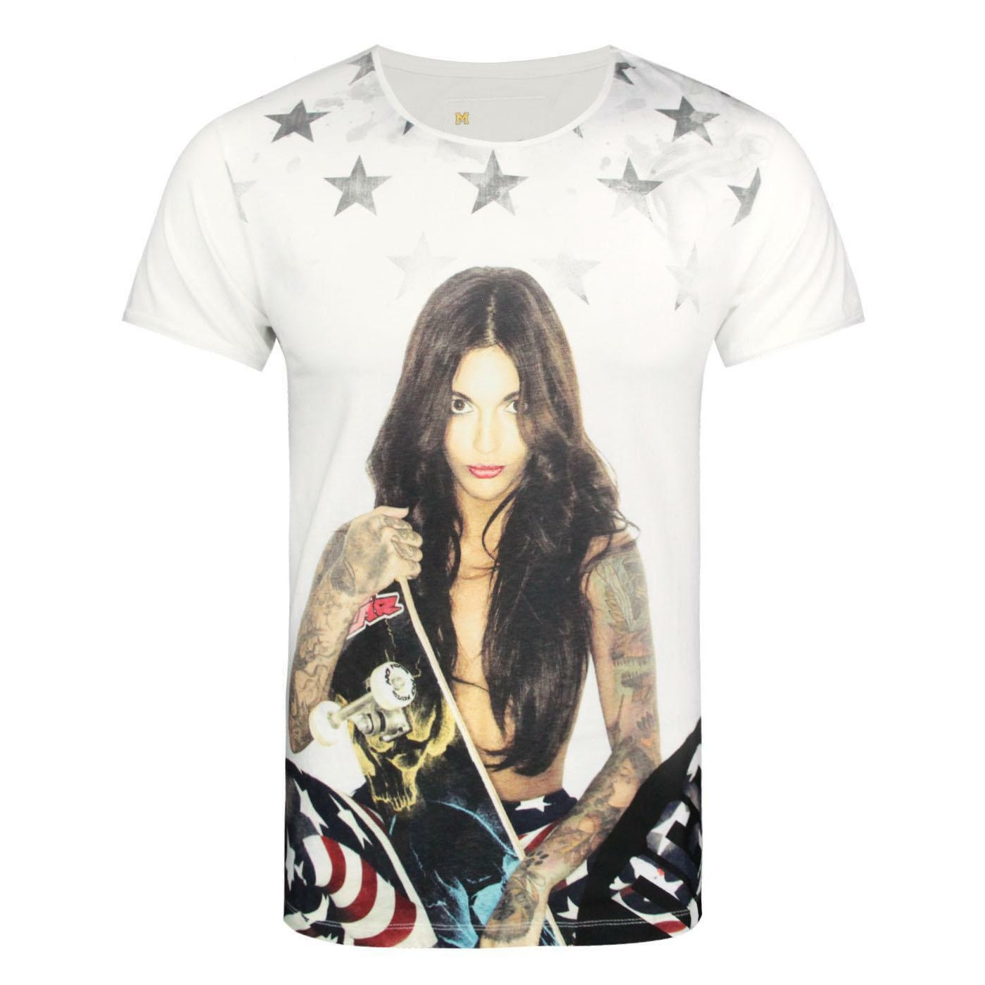 White - Front - Original Geek Mens Skater T-Shirt
