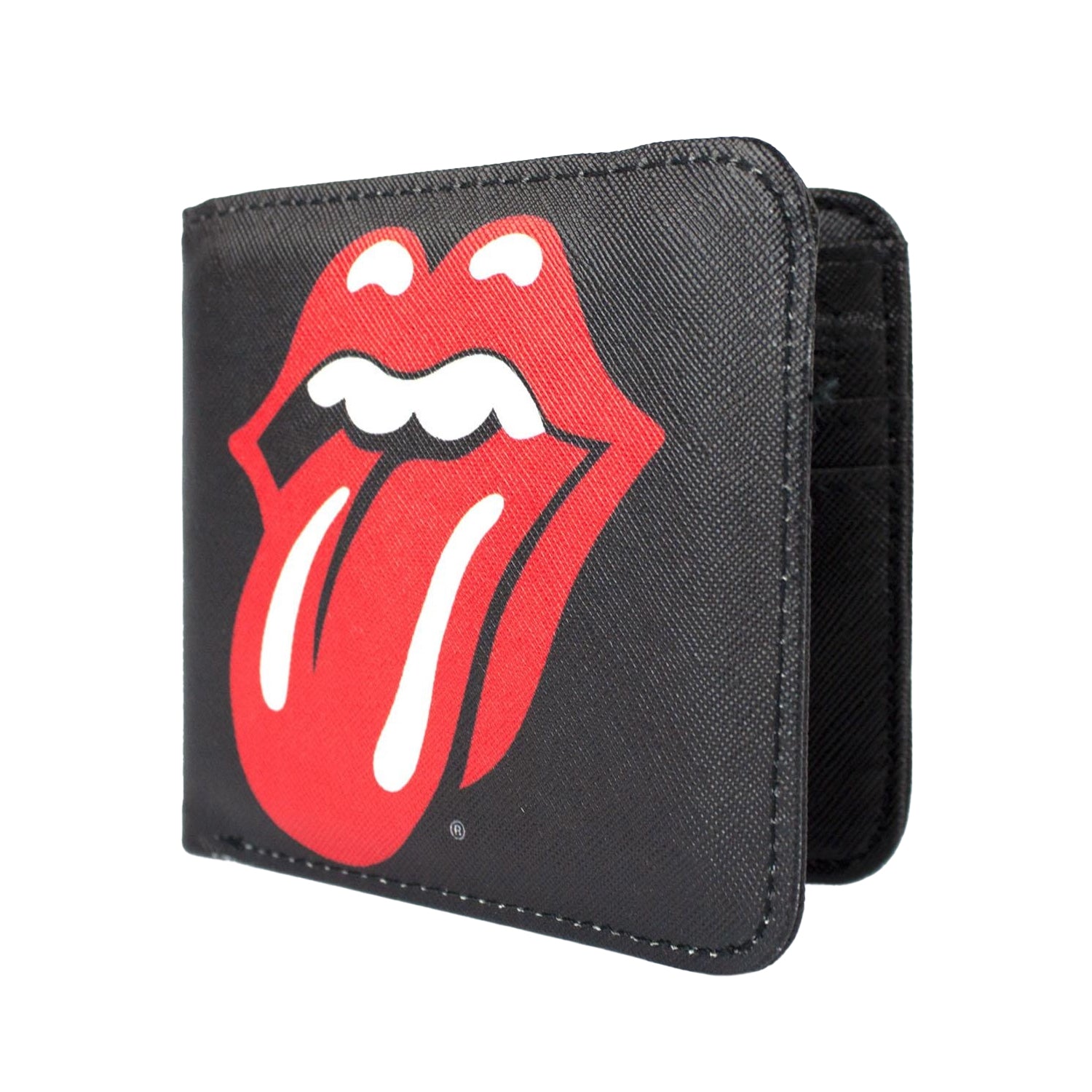 Black-Red - Front - RockSax Classic Tongue The Rolling Stones Wallet