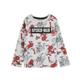 Grey-Red - Side - Spider-Man Boys All-Over Print Long Pyjama Set