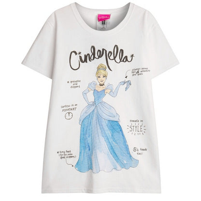 White - Front - Disney Girls Short-Sleeved T-Shirt