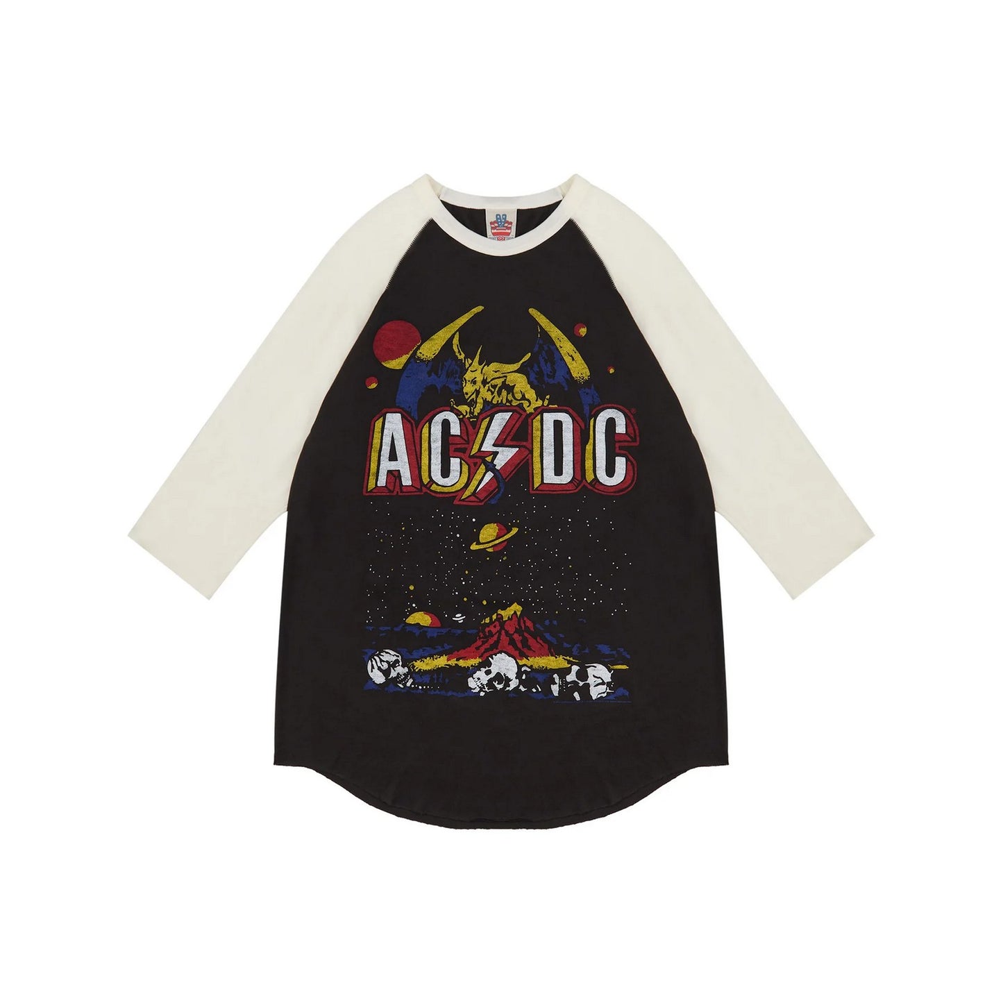 Black - Front - AC-DC Unisex Adult Raglan T-Shirt