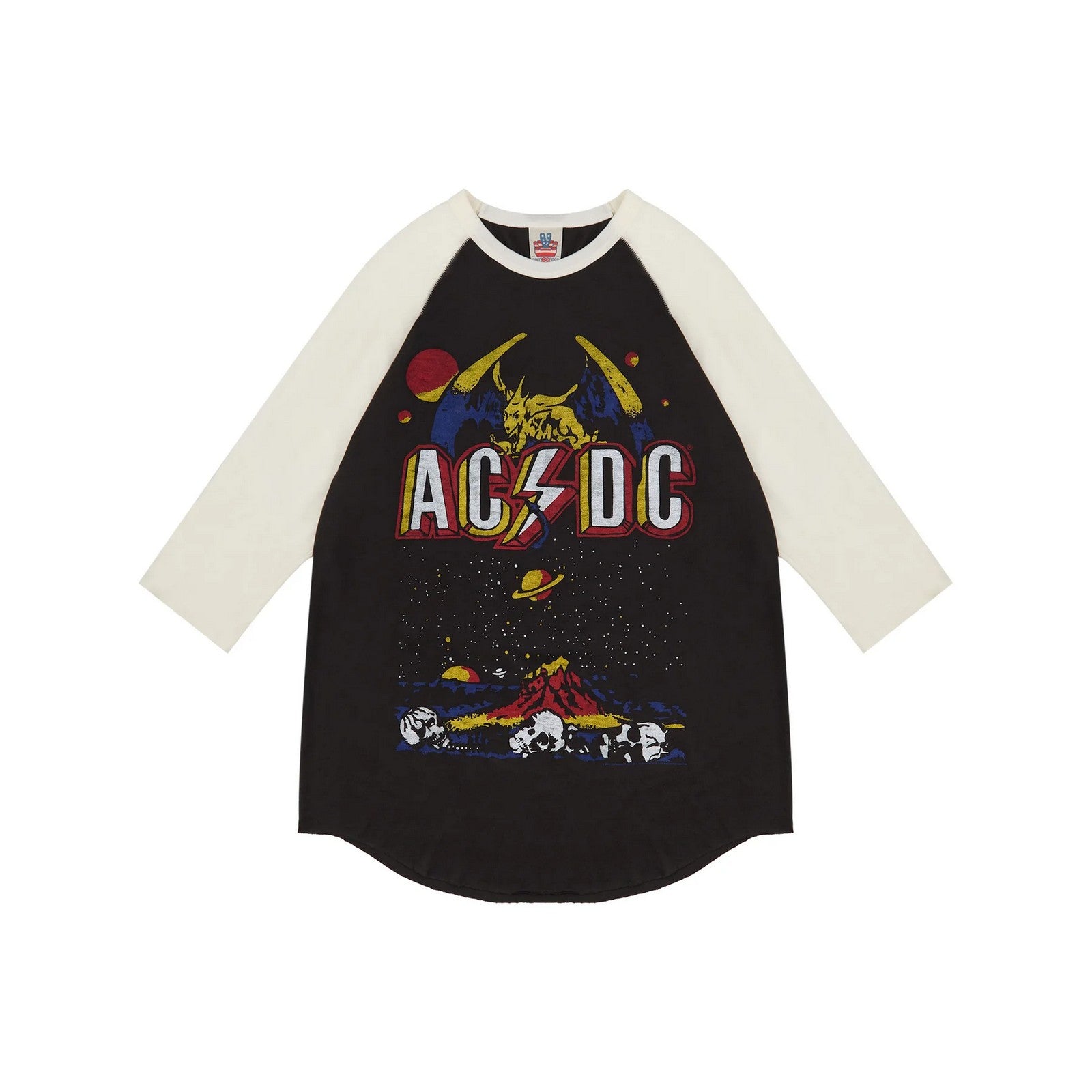 Black - Front - AC-DC Unisex Adult Raglan T-Shirt