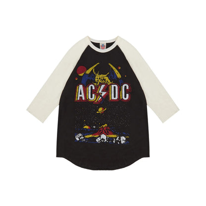 Black - Front - AC-DC Unisex Adult Raglan T-Shirt