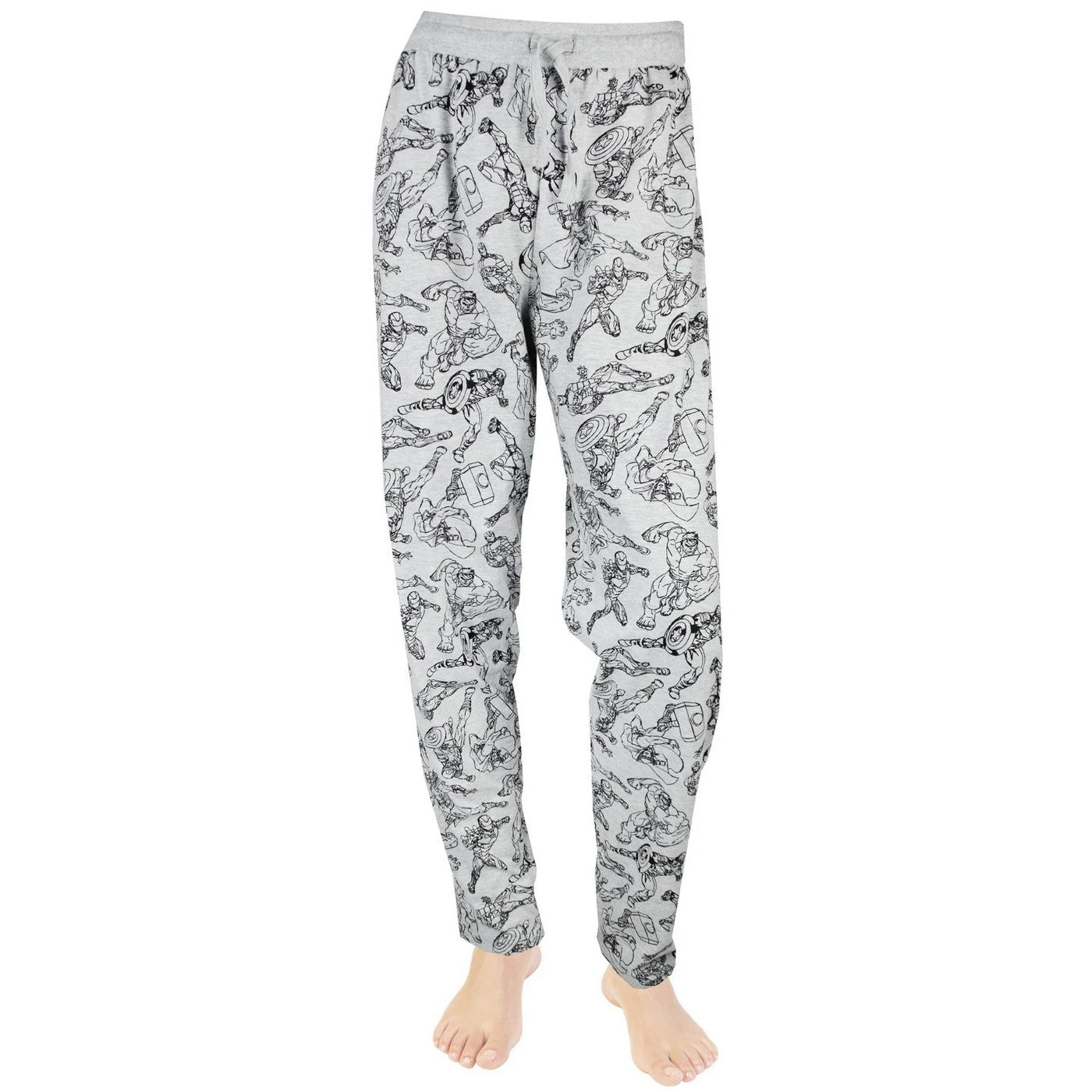 Grey - Side - Avengers Mens Logo Pyjama Set