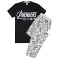 Grey - Front - Avengers Mens Logo Pyjama Set