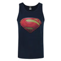 Blue - Front - Superman Man Of Steel Mens Logo Tank Top