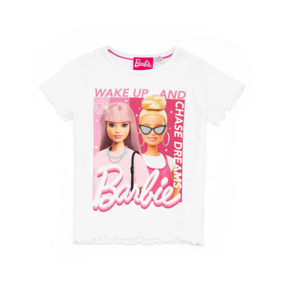 Pink-White - Back - Barbie Girls Characters Short Pyjama Set