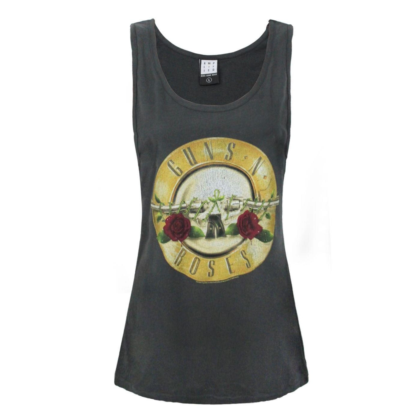 Charcoal - Front - Amplified Womens-Ladies Drum Guns N Roses Relaxed Fit Tank Top