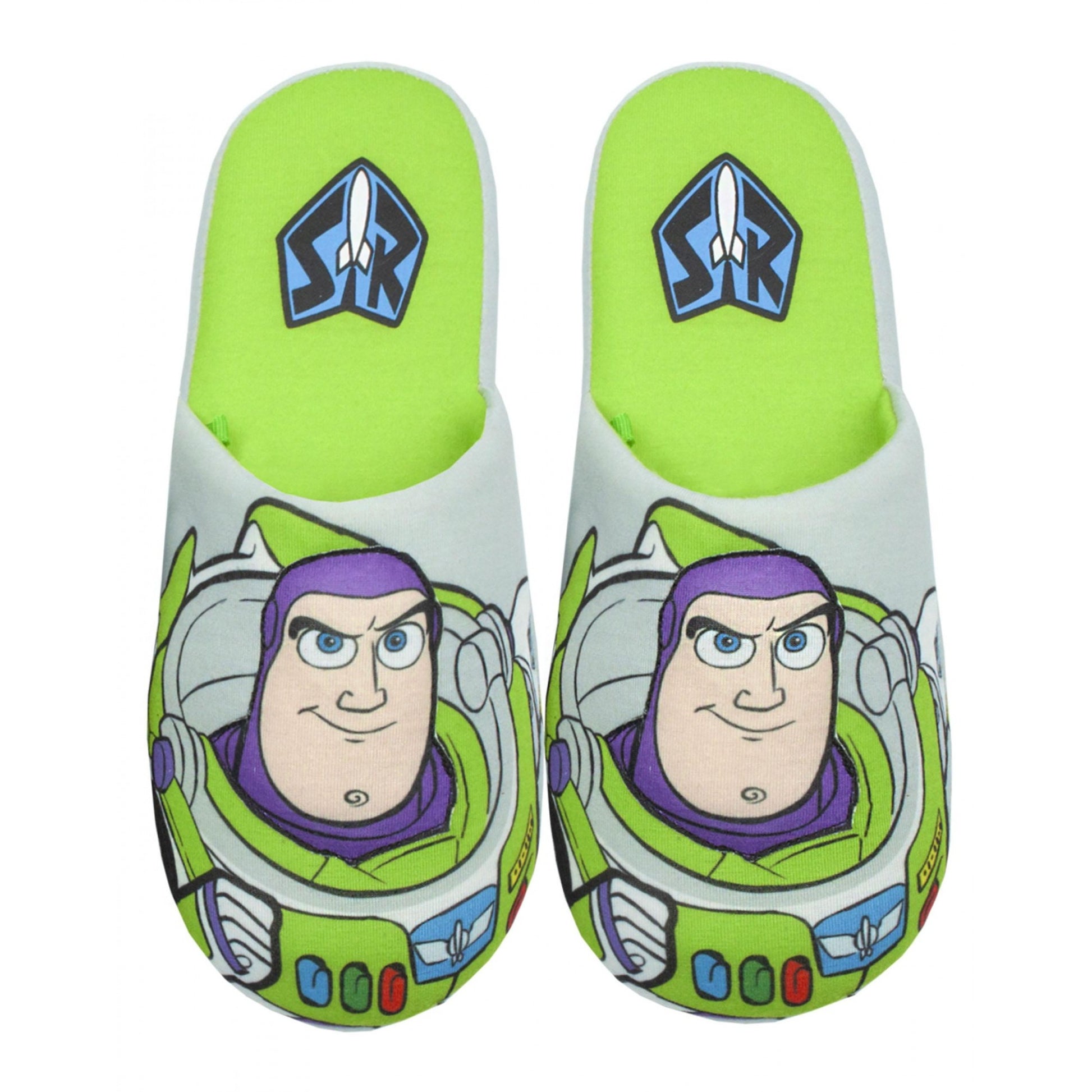 Green - Front - Toy Story Mens Buzz Lightyear 3D Effect Slippers