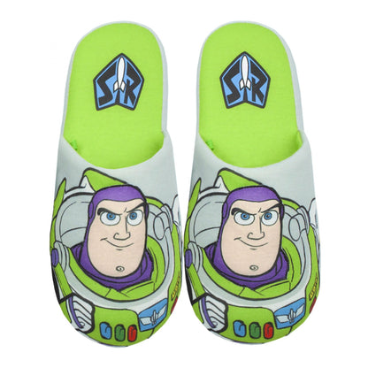 Green - Front - Toy Story Mens Buzz Lightyear 3D Effect Slippers