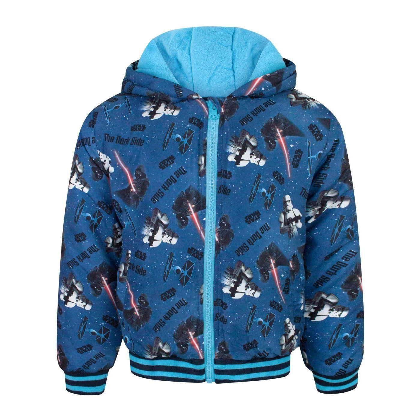 Blue - Front - Star Wars Boys All-Over Print Hooded Jacket