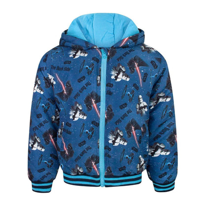 Blue - Front - Star Wars Boys All-Over Print Hooded Jacket