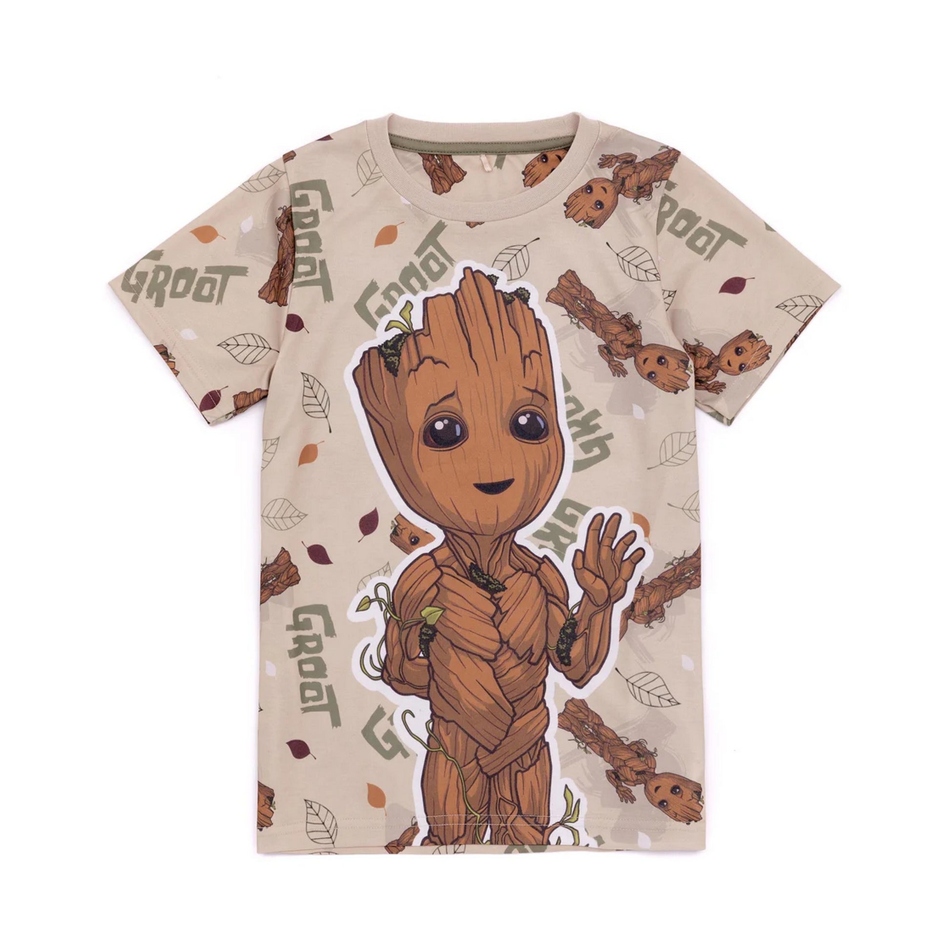 Brown - Back - Guardians Of The Galaxy Boys I Am Groot All-Over Print Pyjama Set