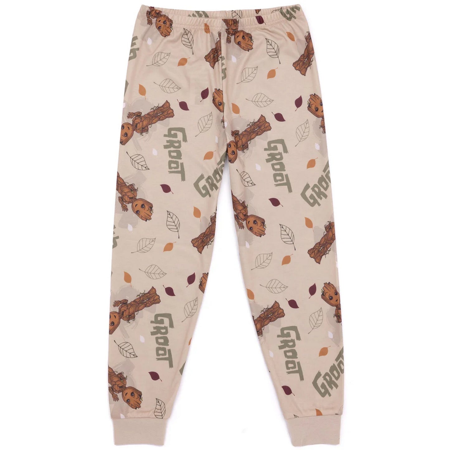 Brown - Side - Guardians Of The Galaxy Boys I Am Groot All-Over Print Pyjama Set