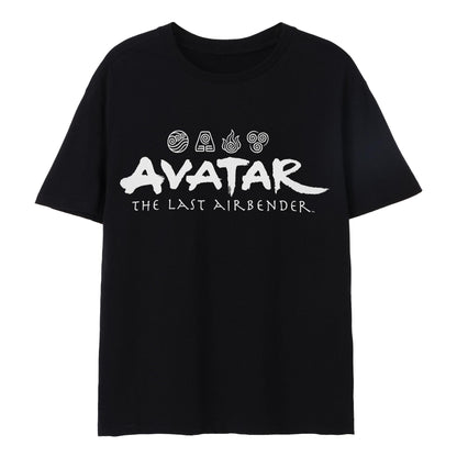 Black - Front - Avatar: The Last Airbender Mens Element Logo T-Shirt