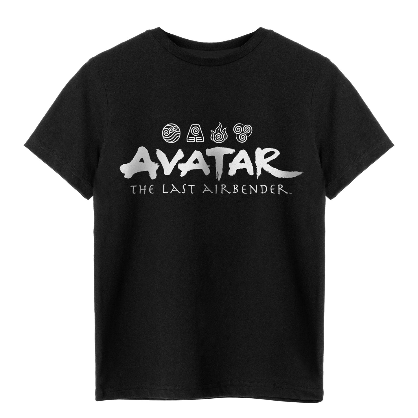 Black - Front - Avatar: The Last Airbender Childrens-Kids Elements Logo T-Shirt