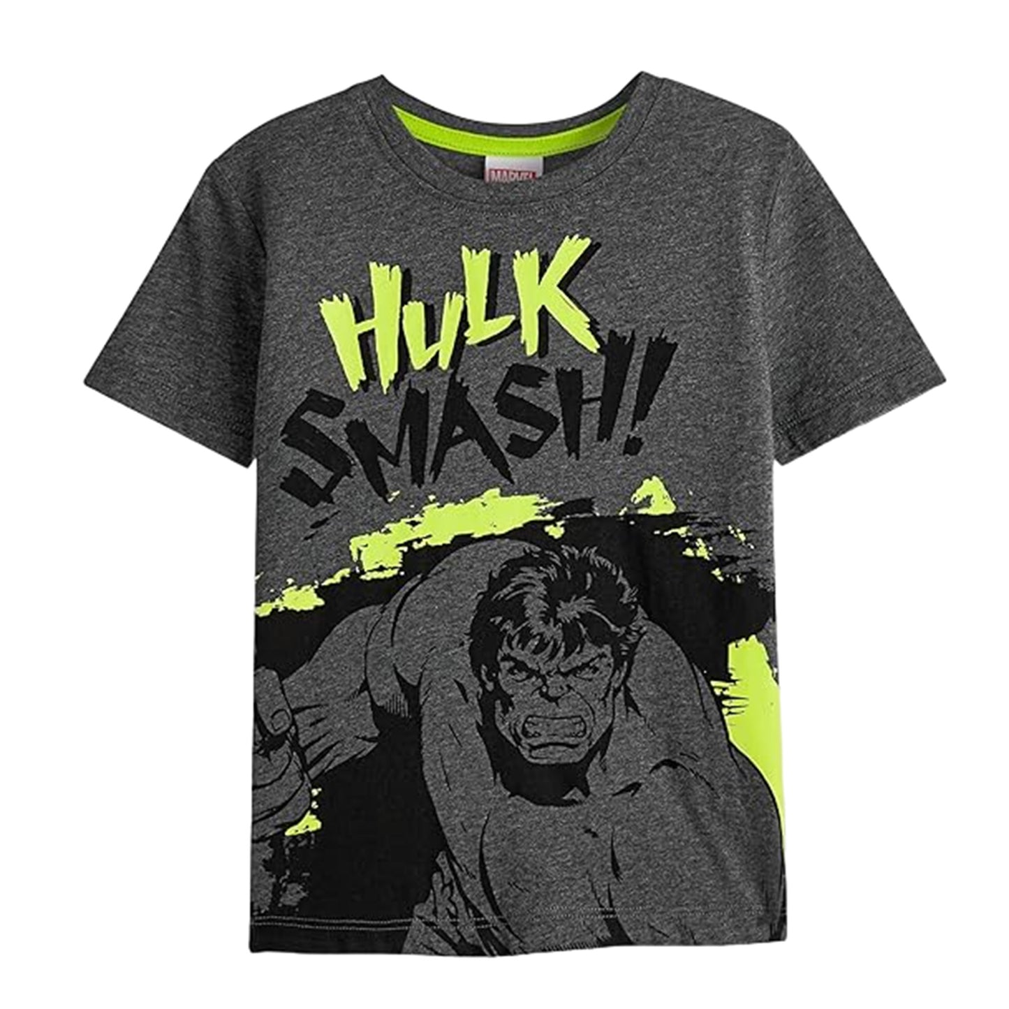 Black-Grey - Lifestyle - Marvel Boys Smash Logo T-Shirt (Pack of 2)