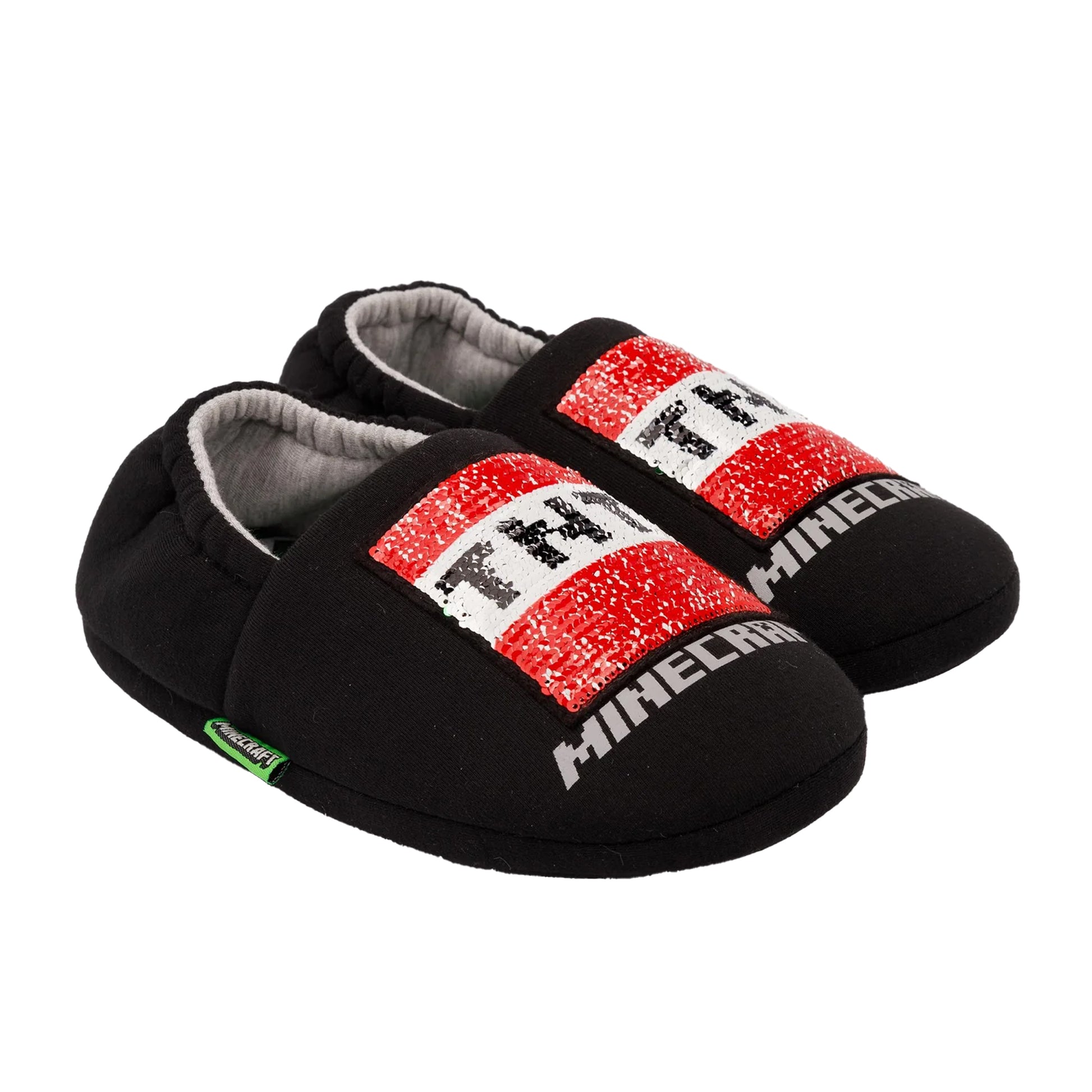 Black - Back - Minecraft Boys Characters Slippers
