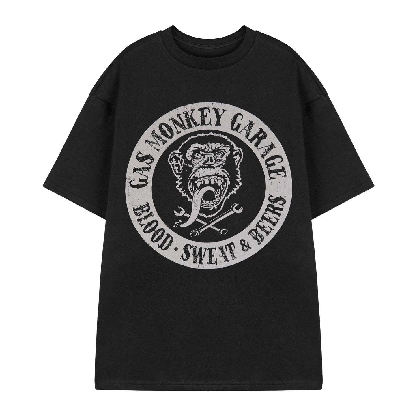 Black - Front - Gas Monkey Garage Mens Blood Sweat and Beers Short-Sleeved T-Shirt