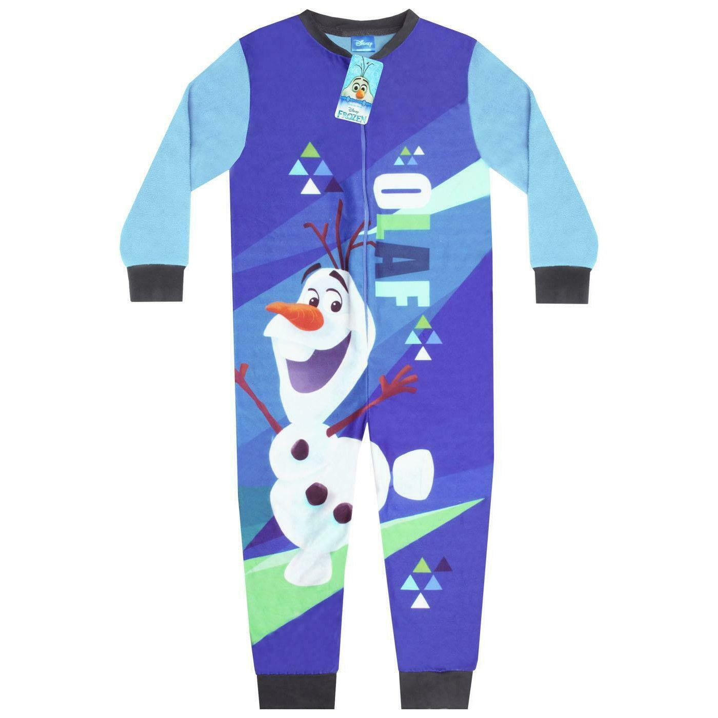 Blue - Front - Frozen II Boys Olaf Microfleece Sleepsuit