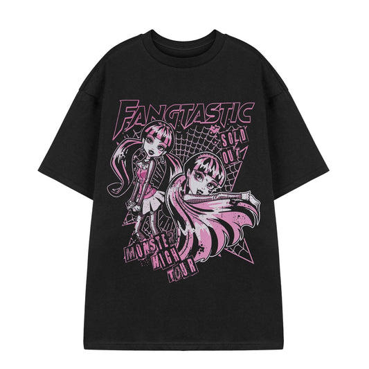 Black - Front - Monster High Womens-Ladies Fangtastic Draculaura Short-Sleeved T-Shirt
