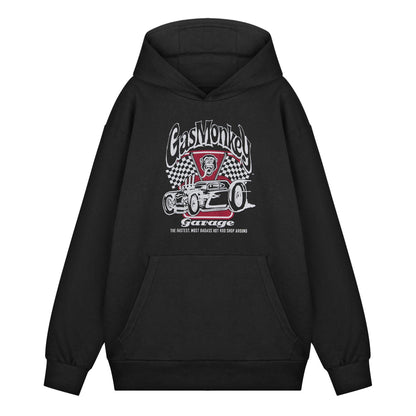 Black - Front - Gas Monkey Garage Mens Garage Flag Hoodie