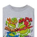 Grey Marl - Back - Teenage Mutant Ninja Turtles Childrens-Kids Faces T-Shirt