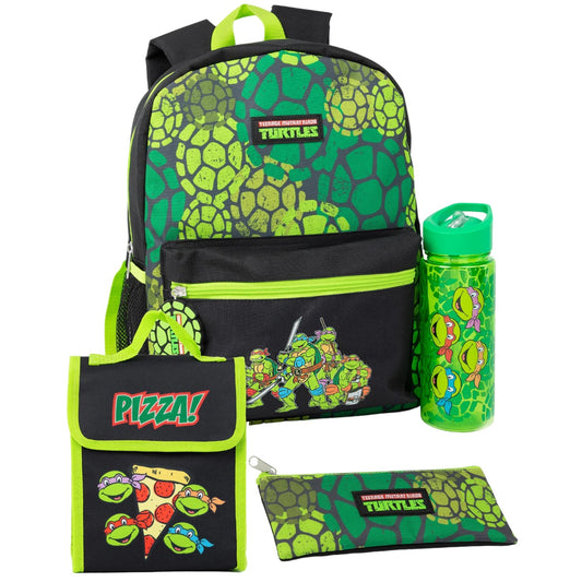 Black-Green - Front - Teenage Mutant Ninja Turtles Backpack Set (Pack Of 4)