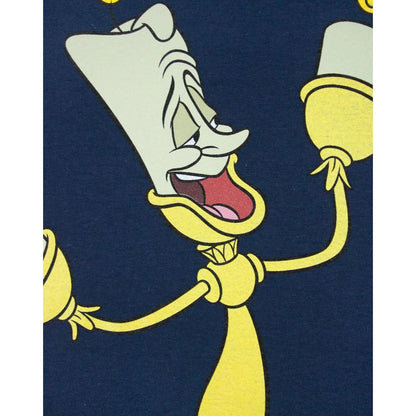 Navy Blue - Back - Beauty And The Beast Mens Bonjour T-Shirt