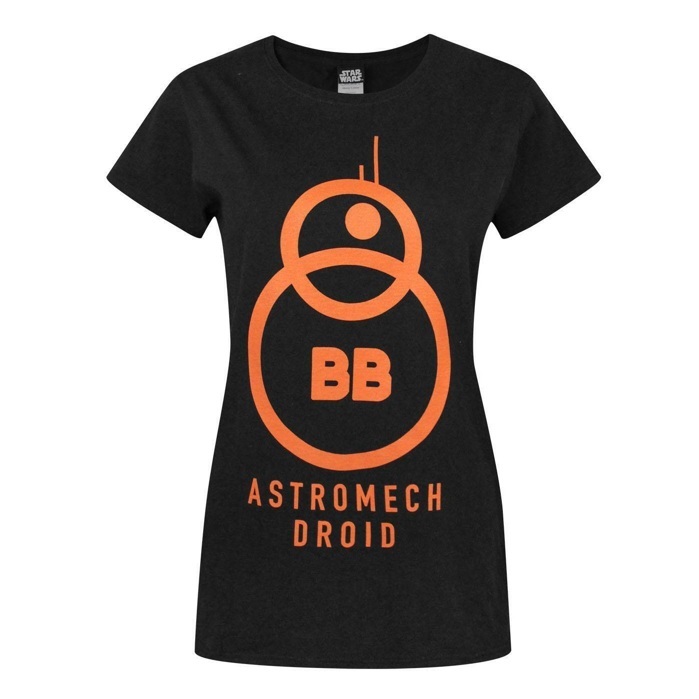 Black - Front - Star Wars: The Force Awakens Womens-Ladies Astromech Droid BB-8 T-Shirt