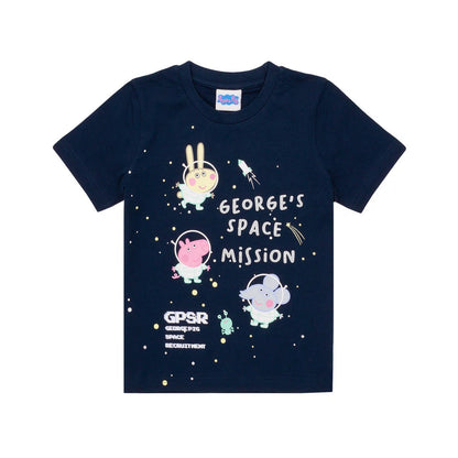 Navy - Back - Peppa Pig Boys Pyjama Set