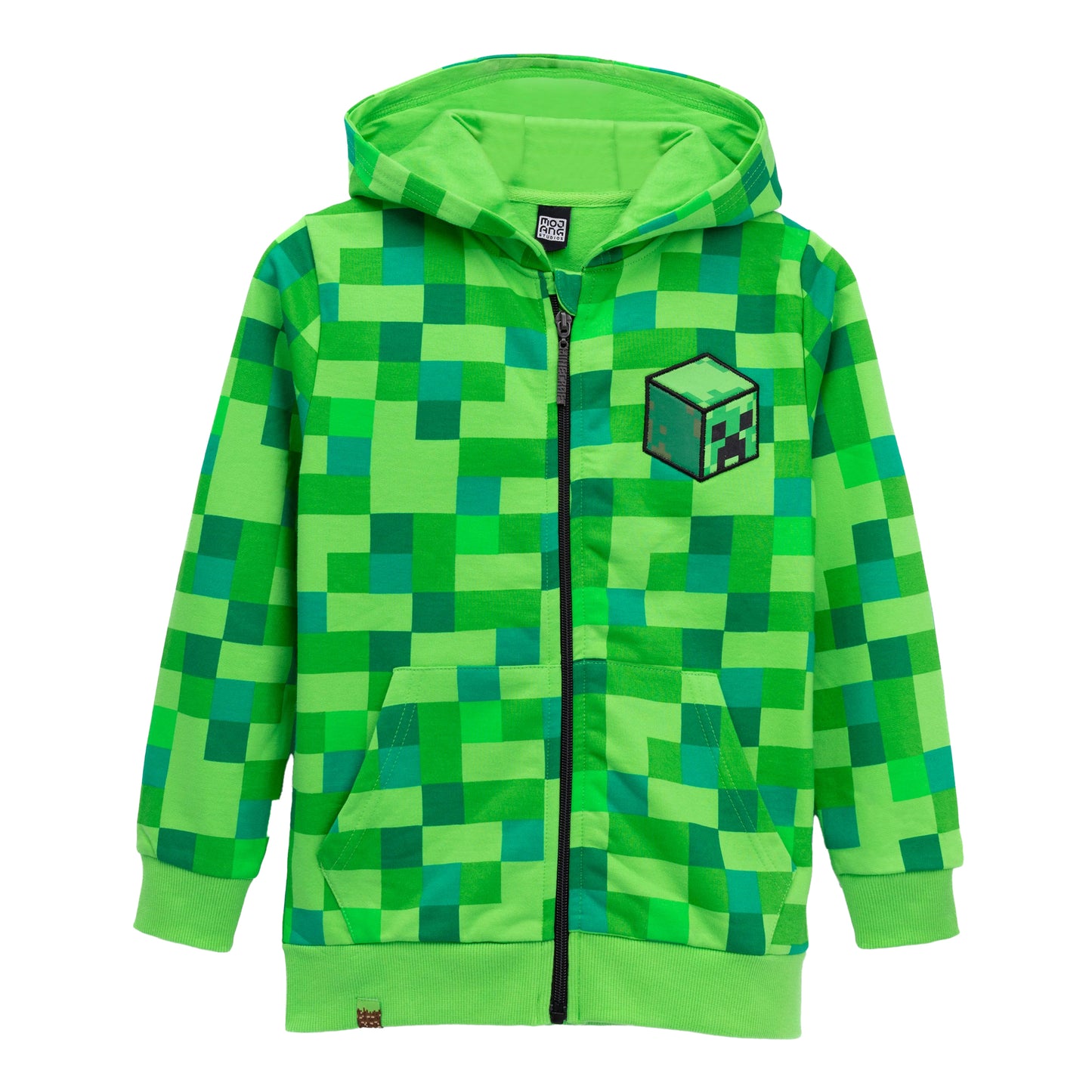 Green - Front - Minecraft Boys Creeper Full Zip Hoodie