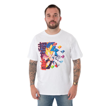 White - Back - Sonic The Hedgehog Mens Diamond T-Shirt