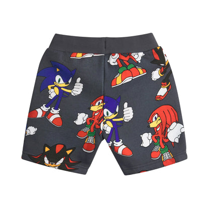 Grey - Lifestyle - Sonic The Hedgehog Boys Characters Long-Sleeved Sweatshirt and Shorts Set