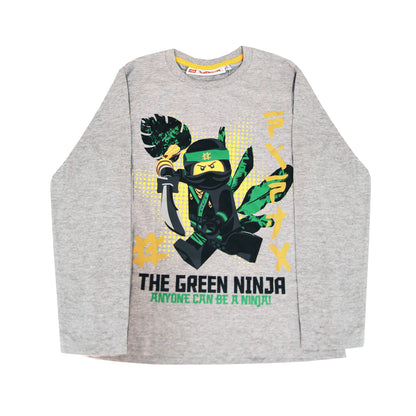 Grey - Side - Lego Ninjago Boys Long-Sleeved T-Shirt