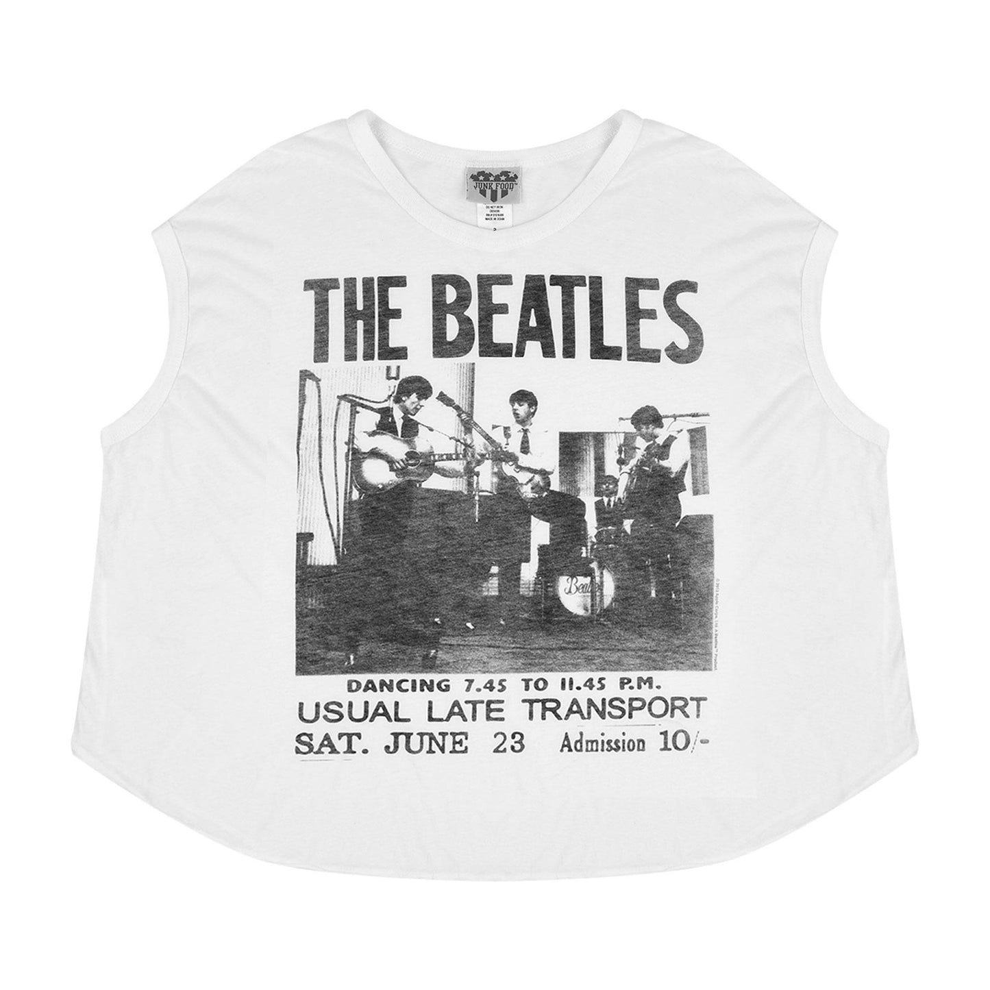 Black - Front - The Beatles Womens-Ladies Sleeveless T-Shirt