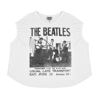 Black - Front - The Beatles Womens-Ladies Sleeveless T-Shirt
