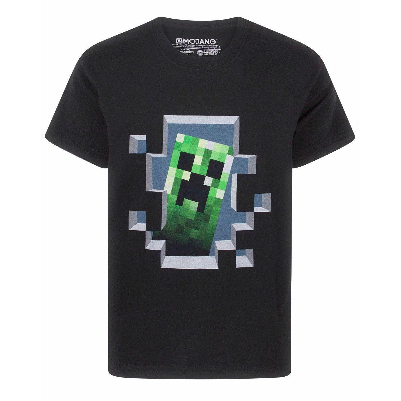 Black - Front - Minecraft Boys Creeper Inside T-Shirt