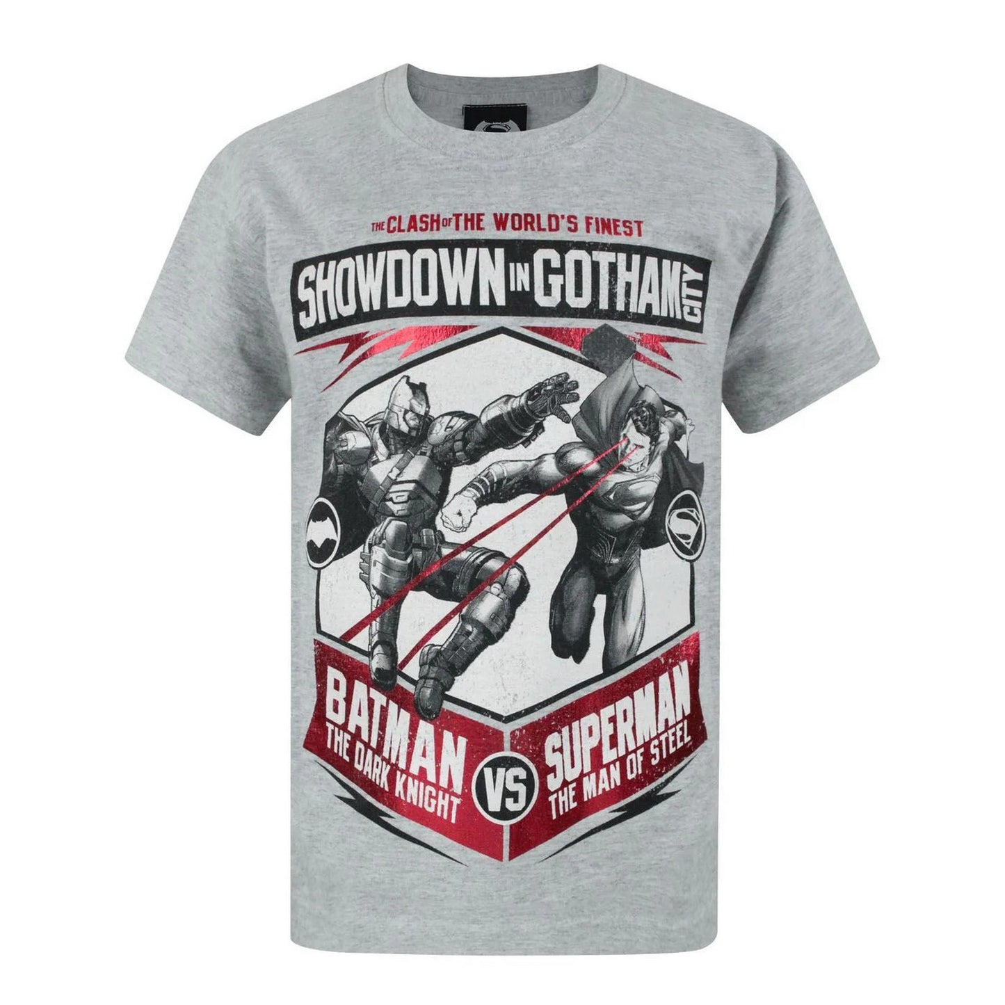 Grey - Front - Batman V Superman Boys Showdown T-Shirt