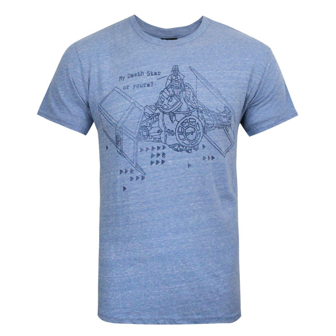 Blue - Front - Junk Food Mens My Death Star Or Yours Star Wars Marl T-Shirt