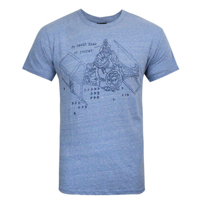 Blue - Front - Junk Food Mens My Death Star Or Yours Star Wars Marl T-Shirt