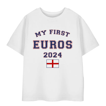 White - Front - Show Me The Merch Childrens-Kids My First Euros 2024 T-Shirt