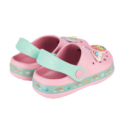 Pink-Green - Back - Paw Patrol Girls Skye & Everest Badge Clogs