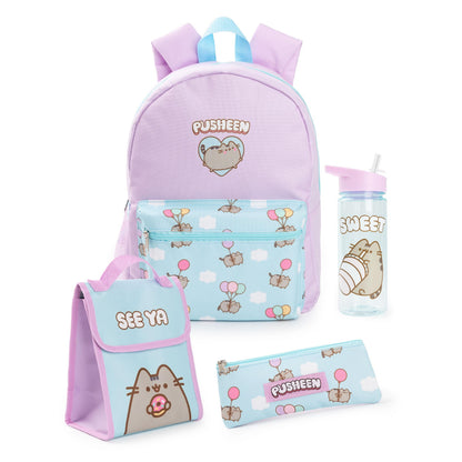 Purple-Blue - Front - Pusheen Backpack Set