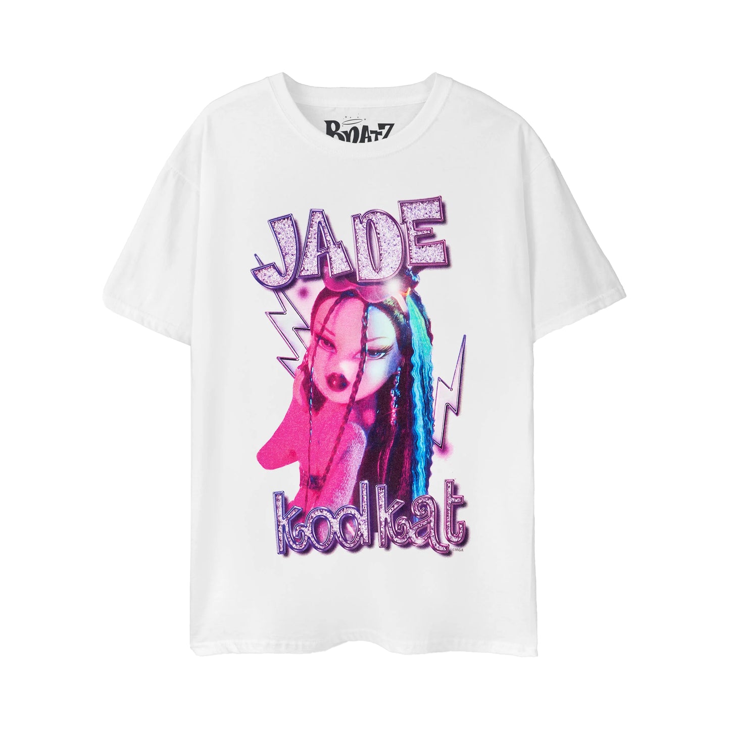 White - Front - Bratz Womens-Ladies Kool Kat Jade T-Shirt